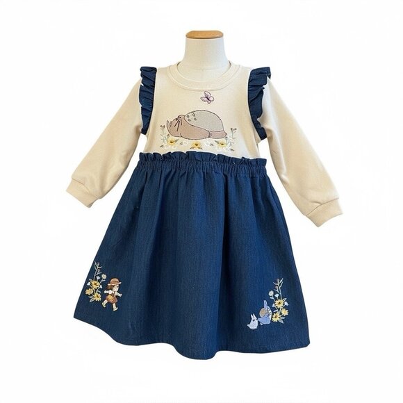Studio Ghibli My Neighbor Totoro Embroidered Toddler Sweater Dress 3T New - Picture 1 of 9